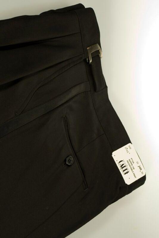 "Double Pleated" Black Super 150's Luxury Viscose Blend Tuxedo Pants