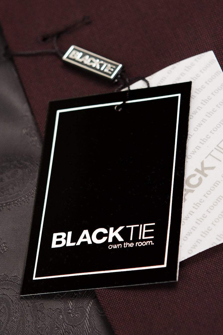 "Sebastian" Burgundy Pindot Tuxedo Jacket Shawl (Separates)