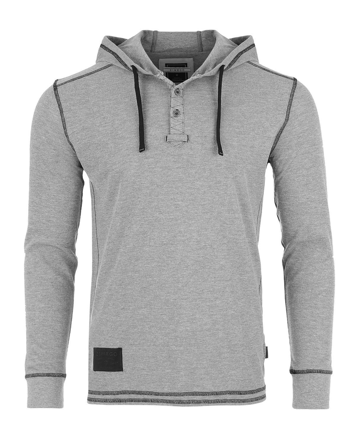 Vintage Thermal Long Sleeve Lightweight Fashion Hooded Henley-3